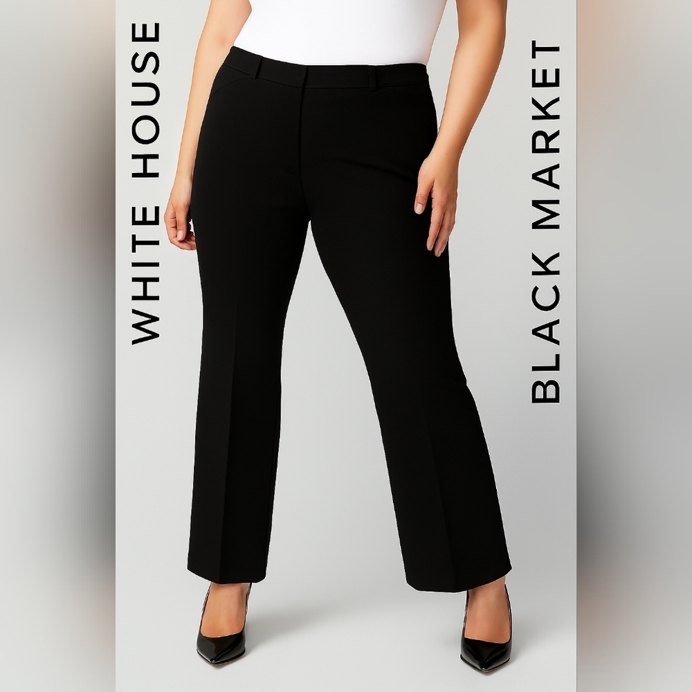 2/$30 WHITE HOUSE BLACK MARKET Black Trousers Straight-Leg Professional (#1,558)